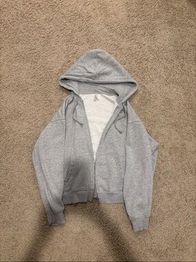 Light Gray Zip-Up Hoodie